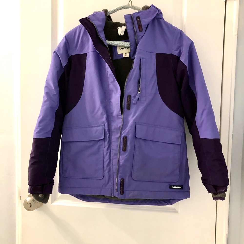 Girls Lands End Squall Hooded Parka Size 10 - 12